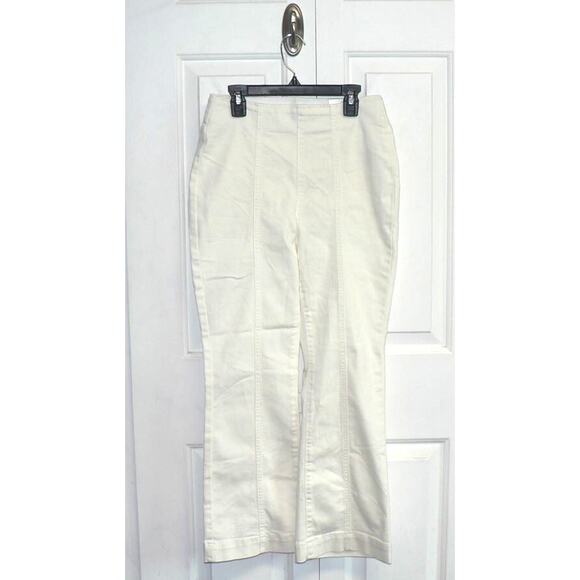 I.N.C Women's High Rise Pull On Flared Cropped Jeans in Bright White 4 $60 - Picture 2 of 4